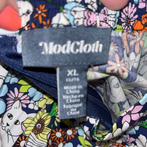 Modcloth Floral Cat Print Skirt - Picture 3 of 5